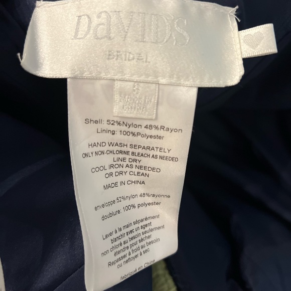 Navy, lace, David bridal dress - Picture 3 of 3